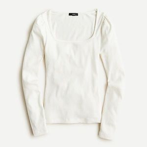 New J.Crew ribbed squareneck long sleeve t-shirt